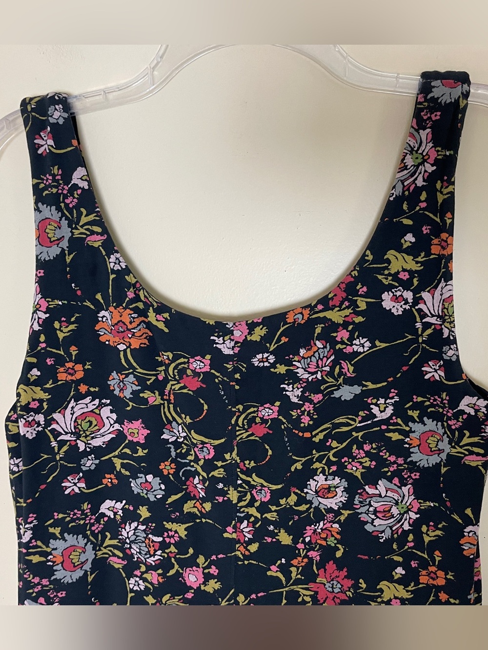 Peruvian Connection Turkish Dress Medium Sleeveless Stretch Cotton Dark Floral - Picture 6 of 7